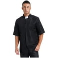 thumbnail image 2 of Zaldita Adult Men's Priest Clergy Shirt Tab Collar Short Sleeve Pastor Preacher T-Shirt for Halloween Dress Up Black 3XL, 2 of 8