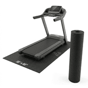 Foldable PVC Treadmill Mat, 30"x60" to 36"x74", Non-Slip Shock Absorbing Floor Protector for Home Gym, Carpet & Hardwood Floors