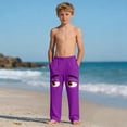 thumbnail image 6 of Boys Purple Sweatpants Funny Cartoon Face 3D Print Soft Lounge Pants for Kids Comfortable Joggers Elastic Waistband with Pockets 4-14,Size 12 T, 6 of 9
