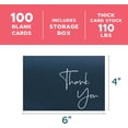 thumbnail image 6 of Thank You Cards With Envelopes Bulk Set & Stickers - 100 Pack 4x6 Blank Thank You Notes Bulk Box Set - Large Note Card Small Business, Wedding, Baby Shower & Bridal Shower - Navy Blue, 6 of 7