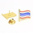 thumbnail image 2 of Alfiler de solapa con diseño de bandera nacional ondeando la bandera de Tailandia, 2 of 2
