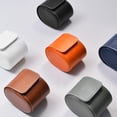 thumbnail image 5 of Oirlv 2.95" Orange Leather Single Watch Roll, Travel Case with Soft Velvet Lining for Men & Women, 5 of 9