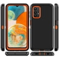 thumbnail image 4 of TASHHAR Samsung Galaxy A23 5G Case with Privacy Screen and Lens Protector Military Grade Heavy Duty Protection 3 in 1 Shockproof Armor Rugged Durable Detachable for Galaxy A23 5G Phone - Black+Orange, 4 of 6