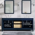 thumbnail image 6 of Totti Artemis 60" Blue Transitional Double Sink Bathroom Vanity w/ White Carrara Style Man-Made Stone Top, 6 of 7