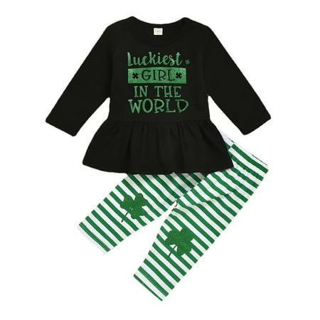 

JDEFEG Flowers for New Baby Boy Kids Toddler Baby Girls Boys Autumn Winter Print Cotton Long Sleeve Striped Pants Tops Pullover Set Clothes Girls Set Size 7 Cotton Black 110