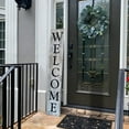 thumbnail image 5 of Rockin' Wood Indoor Outdoor Welcome Sign 5 Foot Vertical Rustic Reclaimed Wood Farm House Style for Front Door or Porch, White with Black Lettering, 5 of 5