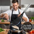 thumbnail image 4 of KSENDALO Fish Turner Spatulas Set, Flexible Egg Flippers for Nonstick Cookware, Thin, Slotted, Angled LFGB Nylon Blade, 4 of 7