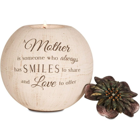 Pavilion Gift Company 19006 Light Your Way Terra Cotta Candle Holder, Mother, 5-Inch