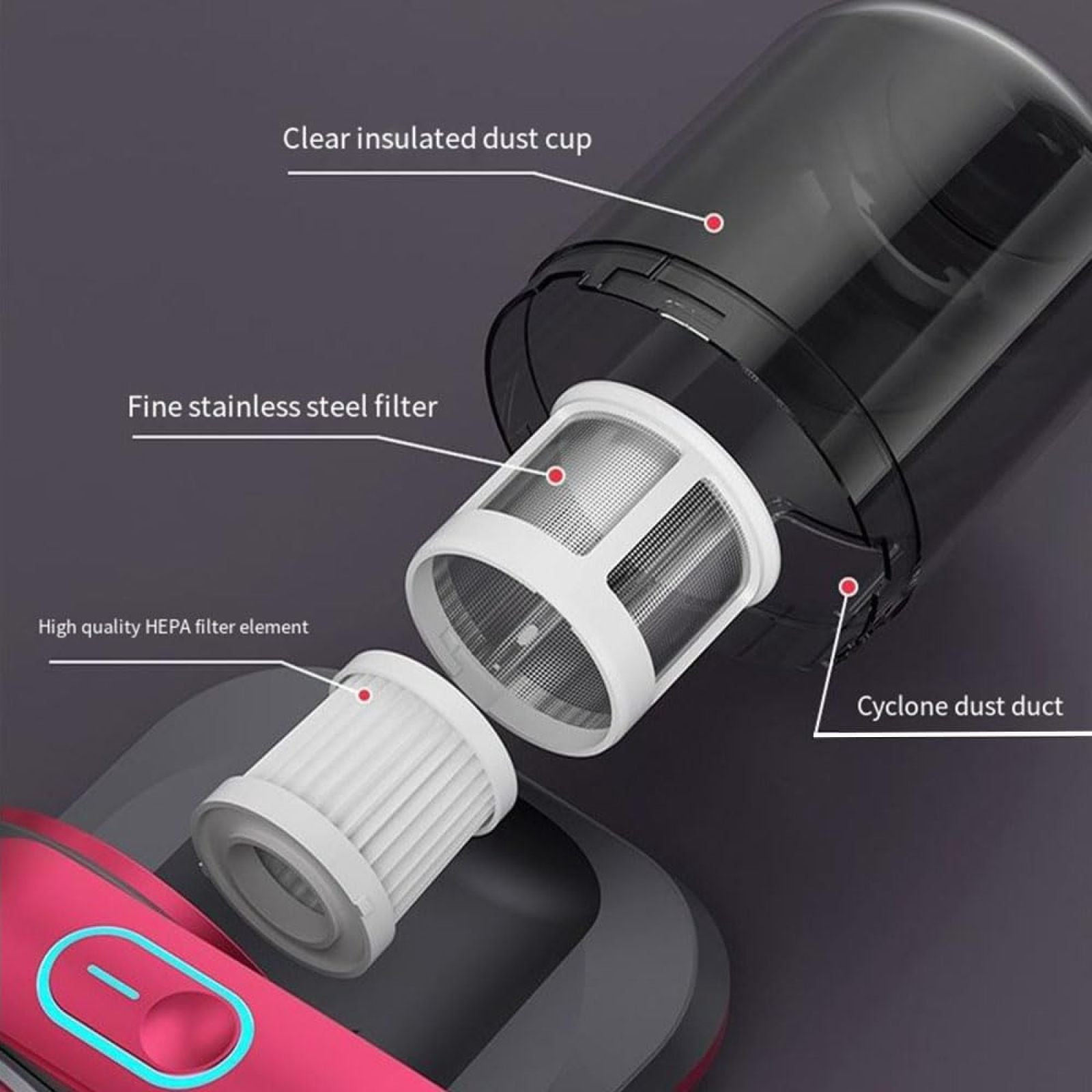 SQDWYGUO 2024 PureSleepy Vacuum, Bed Vacuum Cleaner Mattress Vacuum, Pure Sleepy Bed Vacuum, Handheld Cordless Vacuum Cleaner, Deep Cleaning Mattress Corded/Sofas/Pet Hair/Carpets,Gray