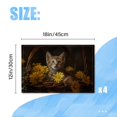 thumbnail image 2 of BaHomeck placemats Set of 4 Cute Kitten Sits In Basket With Flowers Cotton Linen rectangle Placemats for Kitchen Dining Table Indoor,Outdoor,18*12inch, 2 of 4