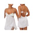 thumbnail image 5 of Women Lace Short Bodycon Dresses Vintage Ruffle A-Line Mini Dress Elegant Backless White Sundress, 5 of 10