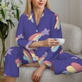 thumbnail image 6 of Pajama Sets for Women 2 Pcs, Star with a tail Button Down Long Sleeve Sleepwear Lounge PJ Sets, 6 of 6