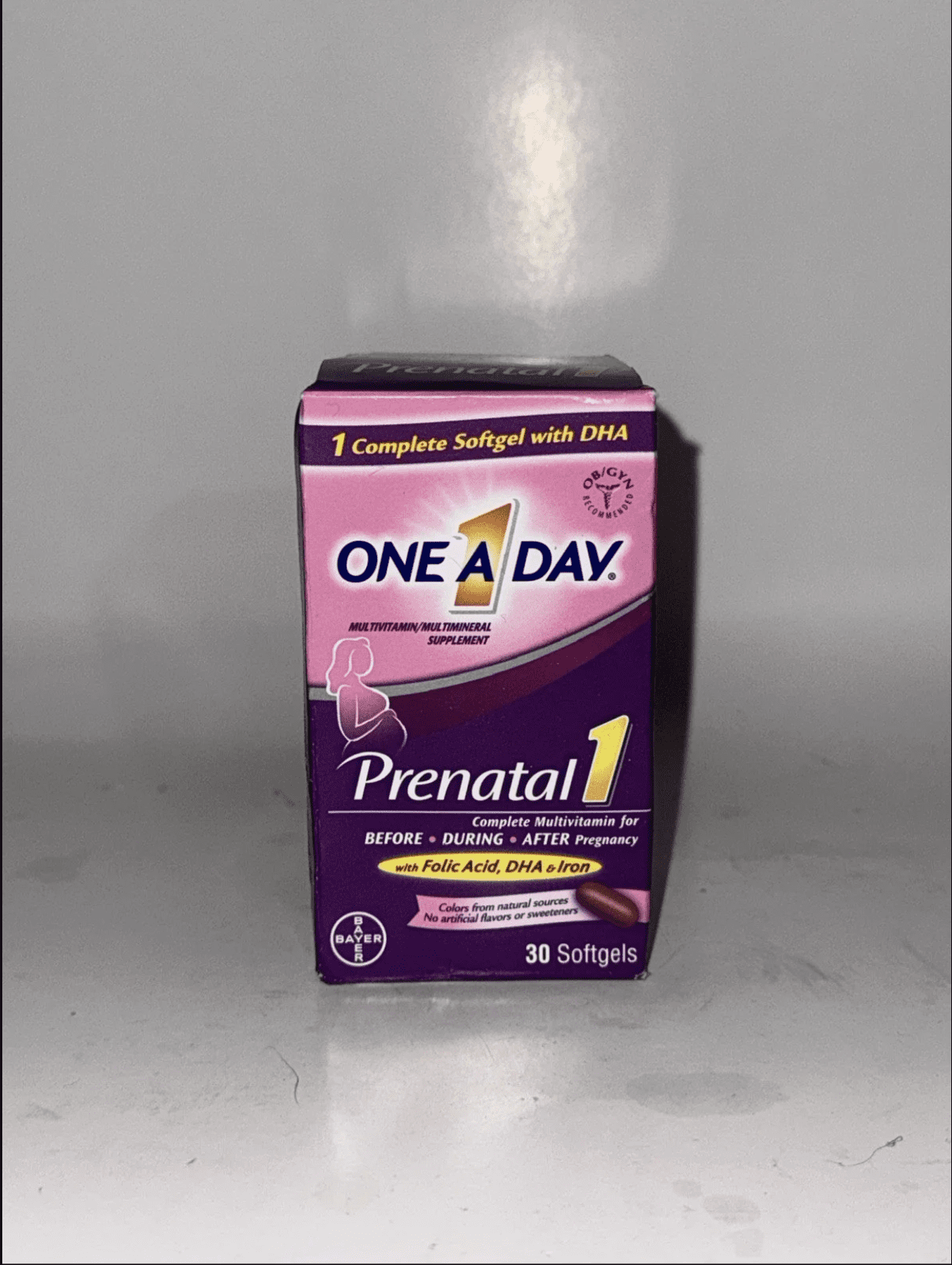 One-A-Day Prenatal 1 with DHA & Folic Acid Softgels, 30 ea (Pack of 2)