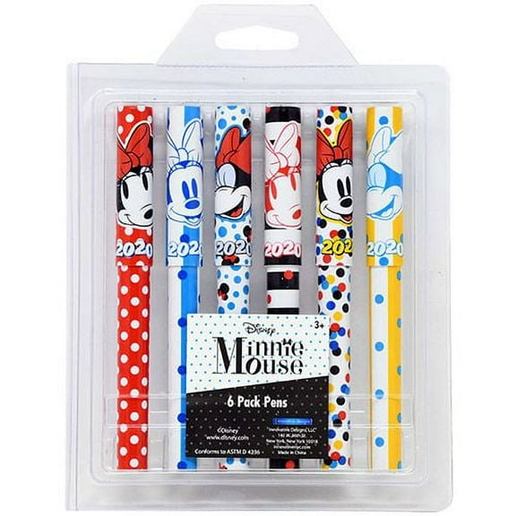 Disney Minnie Mouse 6 Pack Pens Minnie Rock the Dots