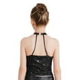 thumbnail image 2 of TSSOE Kids Girls Sequin Sleeveless Jazz Ballet Dance Crop Top Gymnastics Performance Shirts Dancewear Black 6, 2 of 7
