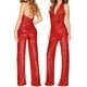 thumbnail image 2 of Gibobby Vestidos de noche Mono para mujer, pantalones rectos brillantes, elegantes, elegantes, mono, ropa de noche para discoteca（Rojo， L), 2 of 5