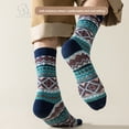 thumbnail image 2 of 3 Pairs Womens Men Vintage Cozy Crew Socks Soft Cute Neutral Cotton Socks Exquisite Patterns Socks Gift, 2 of 10