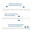 thumbnail image 4 of Uxcell Tension Curtain Rod Adjustable Shower Curtain Rod 43.3'' to 74.8'' Length White, 4 of 7