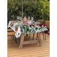 thumbnail image 2 of Outdoor Tablecloth with Umbrella Hole and Zipper, Christmas Rectangle Table Cloth 60x84 Inch Waterproof Tablecloth, Snowman Snowflake Trees Watercolor Birds Red Plaid Picnic Table Cover for Patio, 2 of 7