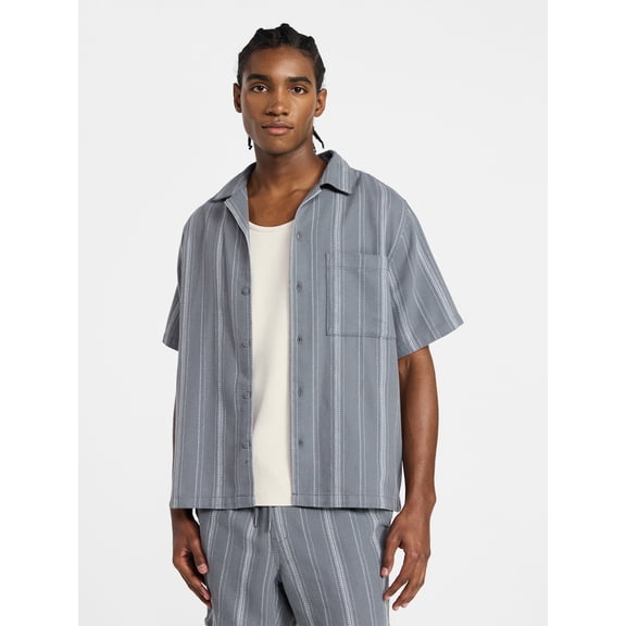 No Boundaries Textured Shirt with Short Sleeves, Men's XS-4XLT