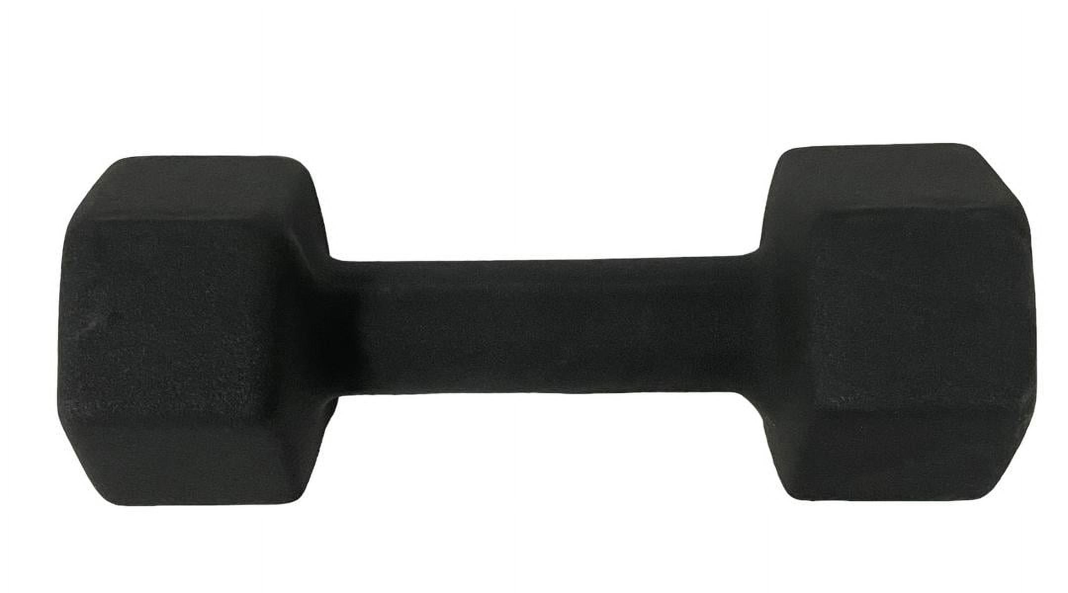Rainforest Basics Neoprene 15LB Hex Dumbbell Hand Weights Set of 2, Black