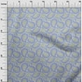 thumbnail image 3 of oneOone Cotton Poplin Medium Blue Fabric Asian Paisley Block Craft Projects Decor Fabric Printed By The Yard 42 Inch Wide, 3 of 5