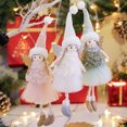 thumbnail image 4 of Christmas Angel Ornaments - Cute Baby Doll Christmas Tree Ornaments Decor - Handmade Furry Hat & Cloth for Girls Birthday Party Decorations - 4 Pcs Angel Pink White Grey Green, 4 of 5