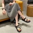 thumbnail image 6 of RUIYANQI Women's Flat Slides with Flower Decor,Adorable Cross - Strap Footwear in Multiple Colors,Ideal for Daily & Summer Wear Black Women Sandal, 6 of 8