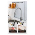 thumbnail image 3 of Brushed Nickel Kitchen Faucet Single Hole Pull Out Sink Mixer Hot Cold Taps ,Easy to Install, 3 of 8
