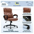 Serta Hannah Office Chair with Headrest Pillow Cognac Bonded Leather