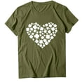 thumbnail image 4 of DailyTrove Women's Green Heart-Shaped Clover T-Shirt - Short Sleeve Casual Tee, Festive for St. Patrick's Day & Daily, 4 of 5