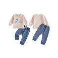 thumbnail image 2 of RUINIXCW Baby Boy 1st Birthday Outfits Letter Embroidery Crew Neck Sweatshirt Pants, 2 of 7