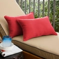 thumbnail image 3 of Sunbrella Sorra Home  Dupione Crimson Corded Indoor/ Outdoor Pillows (Set of 2) 13 in x 20 in, 3 of 5