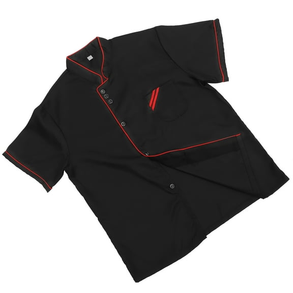 ELAYARD Black Chef Coat Breathable Oil Proof Easy Wash Restaurant Kitchen Apparel