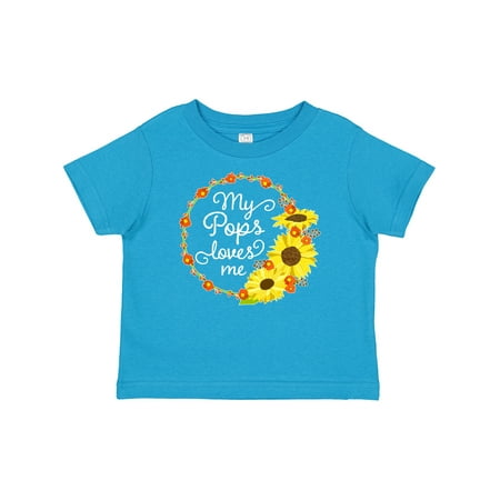 

Inktastic My Pops Loves Me with Sunflower Wreath Gift Baby Boy or Baby Girl T-Shirt