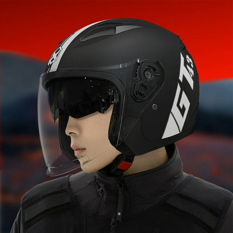 Motorcycle 3/4 Half Helmet With Dual Lens, Sun Visor And Wind Shield, Comfortable Detachable Lining, Ventilation Stylish Open Face Helmet, Motorbike ... Motorcycle 3/4 Half Helmet With Dual Lens, Sun Visor And Wind Shield, Comfortable Detachable Lining, Ventilation Stylish Open Face Helmet, Motorbike ...
