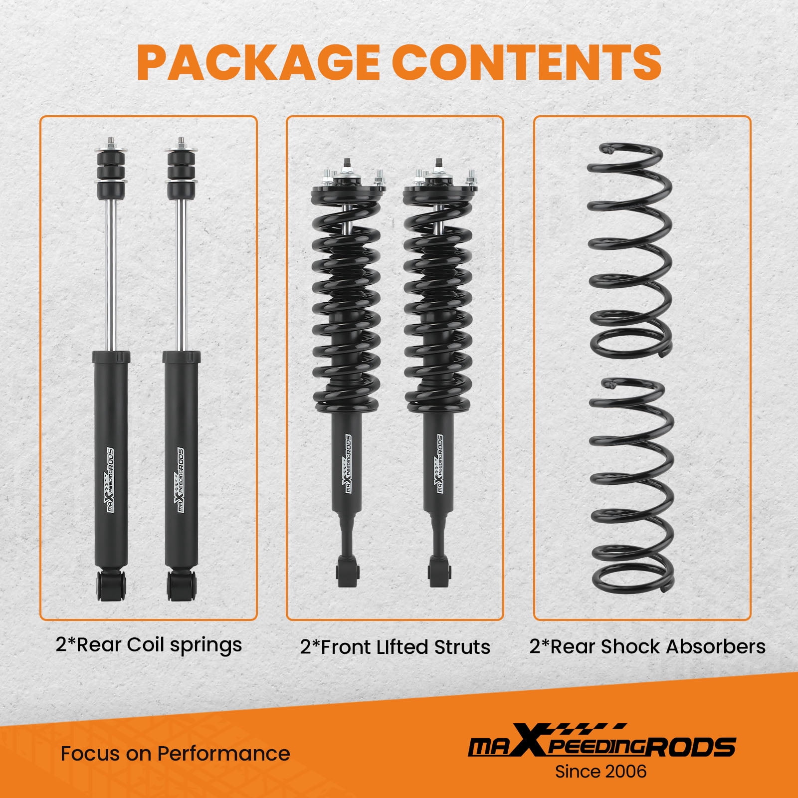 Maxpeedingrods 3" Lift Kit For Toyota 4Runner 03-09 FJ Cruiser 07-14 Struts Shocks Coil Springs