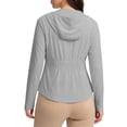 thumbnail image 6 of Hfnxid Sun Shirts for Women Lightweight UPF 50+ Long Sleeve Hoodies Quick Dry Full Zipper Blouses Outdoor Athletic Top Gray XXXL, 6 of 8