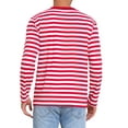 thumbnail image 3 of INSPIRE CHIC Men's T-Shirts Long Sleeve Striped Pattern Crew Neck Regular Fit Pullover T-Shirts S Red White, 3 of 5