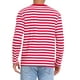 thumbnail image 3 of Camisetas de manga larga de hombre INSPIRE CHIC con patrón a rayas, cuello redondo, corte regular, camiseta de pullover L roja y blanca, 3 of 5