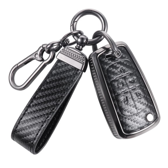 Key Fob Cover Compatible with Fit for VW Volkswagen ID3 ID4 MK8 Golf 8 GTI Skoda Octavia Leather Metal Keychain Case Holder Protector