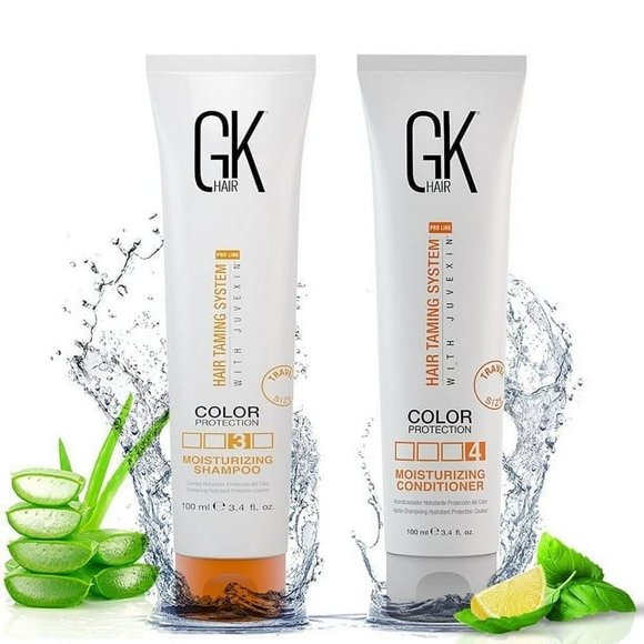 GK HAIR Global Keratin Moisturizing Shampoo and Conditioner Sets (3.4 Fl Oz/100ml) for Color Treated Hair - Daily Use Cleansing Dry to Normal Sulfate Paraben-Free - All Hair Types for Men and Women