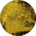 thumbnail image 1 of Ahgly Company Machine Washable Indoor Round Oriental Yellow Industrial Area Rugs, 6' Round, 1 of 4