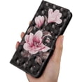 thumbnail image 4 of Wallet Case for Samsung Galaxy A53 5G, Colorful Painted Premium PU Leather Cute Flip Cover with Card Holder & Kickstand Phone Case for Samsung Galaxy A53 5G Black Pink Flower, 4 of 7