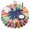 Colorful Paint Burst, variant on Colorful Tie Dye Circle Pattern Round Tablecloth 60"x60",Wrinkle Wipeable Table Cloth for Kitchen Dining Room Picnic Patio Party
