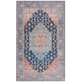 thumbnail image 2 of SAFAVIEH Arizona Alisia Medallion Machine Washable Area Rug, Blue/Rust, 5' x 8', 2 of 12