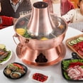 thumbnail image 5 of Hot Pot, Chinese Charcoal Hotpot, Chinese Copper Hot Pot, Pure Copper Thick Mongolian Cattle Hotpot, For Family Dinners Gatherings Barbecues Outdoor Cooker Picnic, 5 of 7