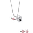 thumbnail image 2 of Delight Jewelry Silvertone Mini Pink Flying Pig Silvertone Script Initial Disc - G - Charm Necklace, 20"+3", 2 of 4