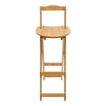 thumbnail image 4 of Folding Wood Bar Stools, Portable Bamboo 29.5" Tall Chair with Backrest and Footrest for Home, Kitchen Island, 4 of 8