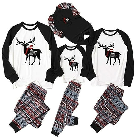 

Christmas Family Pajamas Matching Sets Classic Plaid Xmas Deer Sleepwear for Family Mens Womens